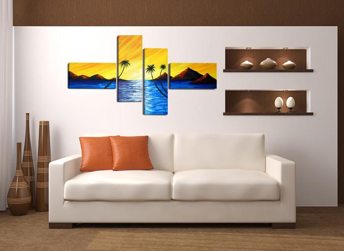 Leinwandbild Tropical Sunset XXL - 160cm fertig gerahmt – Ansicht 3