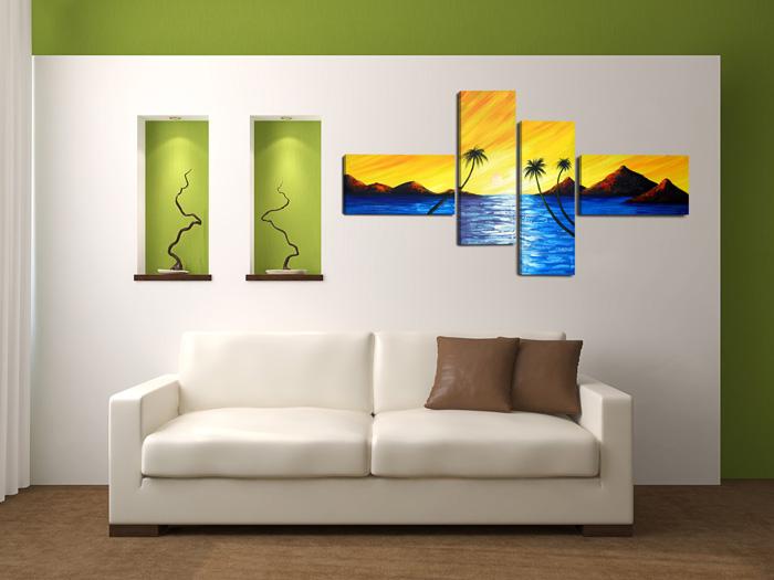 Leinwandbild Tropical Sunset XXL - 160cm fertig gerahmt – Ansicht 4