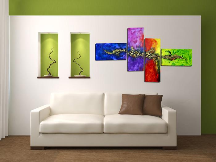 Abstraktes Leinwandbild XXL mit farbverlauf – fertig gerahmt – Ansicht 2