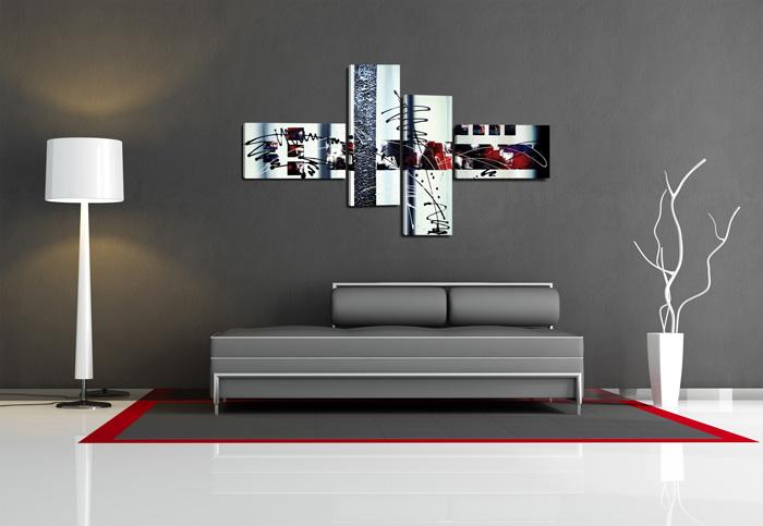 Abstraktes Leinwandbild 160cm XXL mit Handgemalt-Optik – Ansicht 2