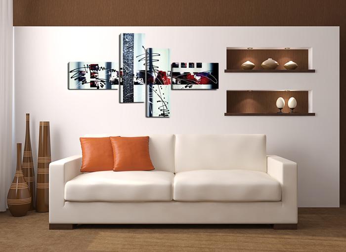 Abstraktes Leinwandbild 160cm XXL mit Handgemalt-Optik – Ansicht 3