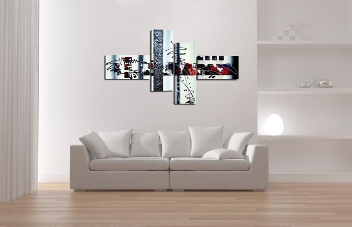 Abstraktes Leinwandbild 160cm XXL mit Handgemalt-Optik – Ansicht 4