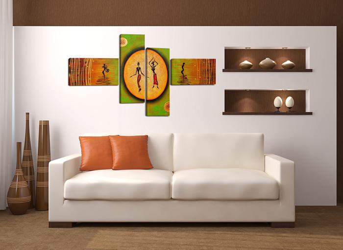 Afrikanisches Leinwandbild XXL 160cm mit handgemalter Optik – Ansicht 2