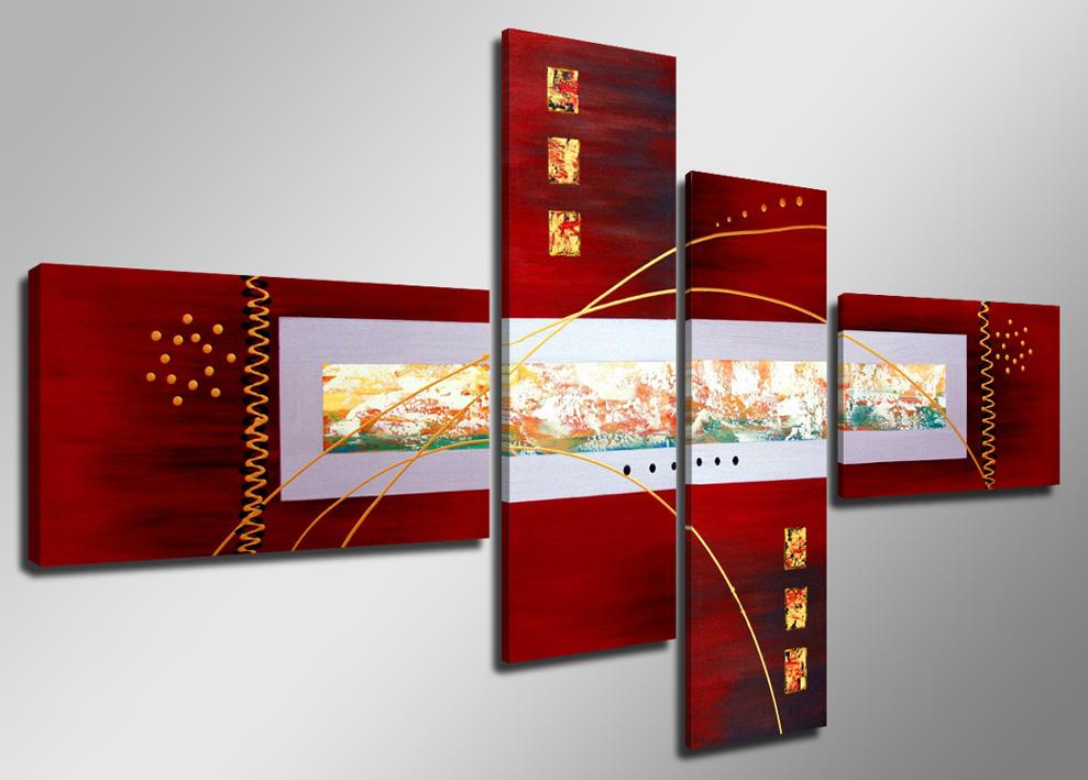 Modernes Leinwandbild in Rot - 160cm XXL Wandbild – Ansicht 4