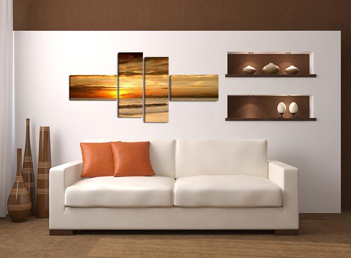 Leinwandbild Sonnenuntergang am Meer - XXL Wandbild 160cm – Ansicht 3