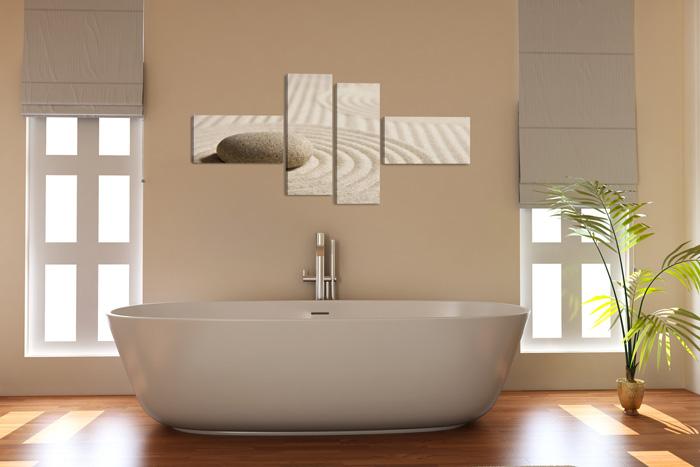 Leinwandbild Zen Stein – XXL Wandbild fertig gerahmt 160cm – Ansicht 2