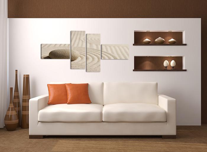 Leinwandbild Zen Stein – XXL Wandbild fertig gerahmt 160cm – Ansicht 3