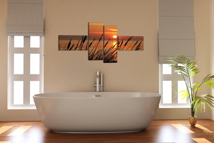 Leinwandbild Getreidefeld mit Sonnenuntergang – 160cm XXL – Ansicht 2