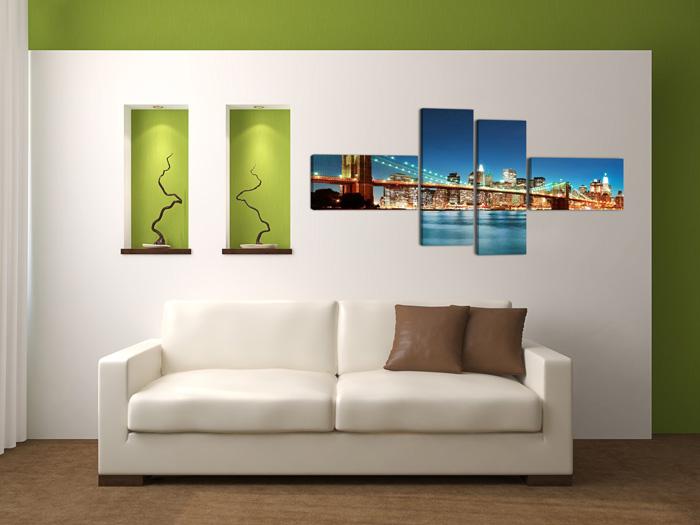 Brooklyn Bridge Leinwandbild - XXL Wandbild 160cm fertig gerahmt – Ansicht 2