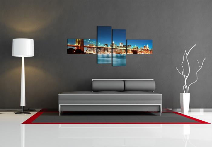 Brooklyn Bridge Leinwandbild - XXL Wandbild 160cm fertig gerahmt – Ansicht 3