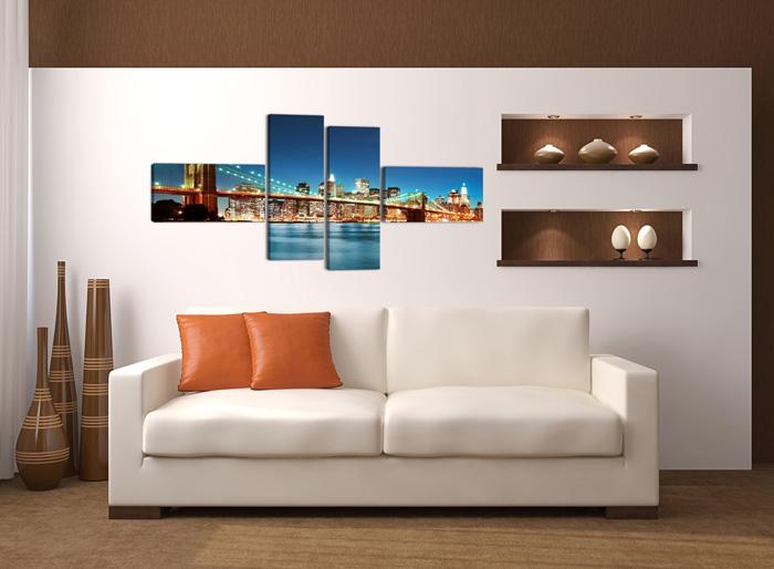 Brooklyn Bridge Leinwandbild - XXL Wandbild 160cm fertig gerahmt – Ansicht 4