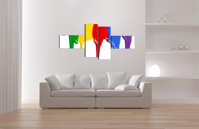 Abstraktes Leinwandbild in Bunt – 160cm XXL mit Rahmen – Ansicht 3