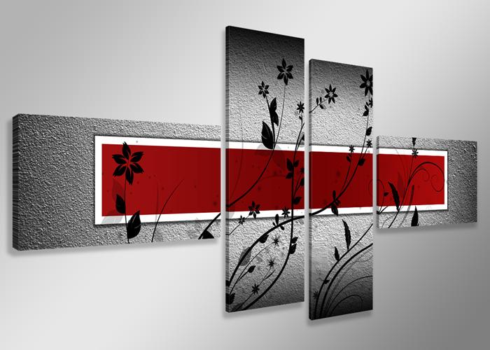 Rotes Leinwandbild XXL 160cm - modernes Wandbild fertig gerahmt – Ansicht 4