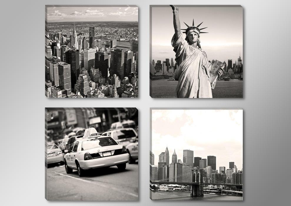 New York Leinwandbild – 4-teiliges Set fertig gerahmt – Ansicht 4