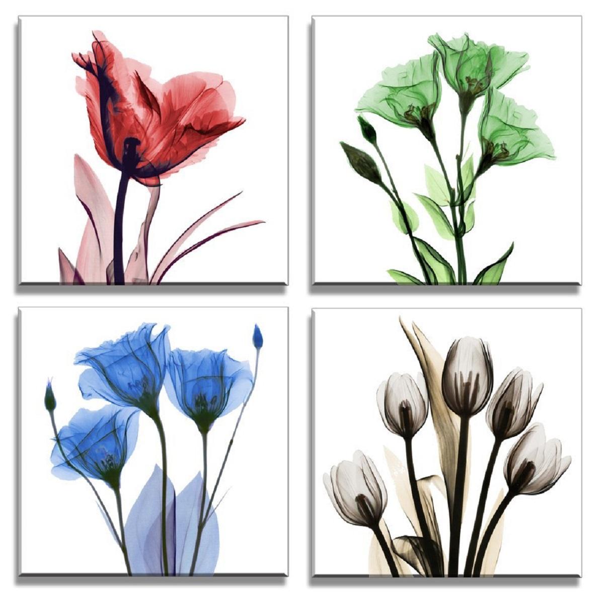Leinwand Bild fert gerahmt Blumen 4x30cm XXL 4 6611 !!Auslaufmodell!! – Leinwandbild 4x 30x30 cm kaufen