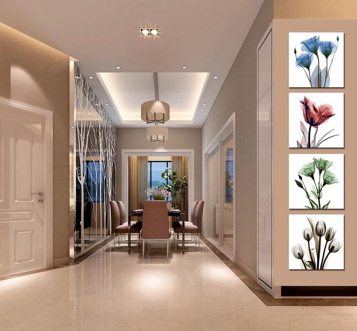 Leinwandbild Blumen 4er Set fertig gerahmt – Ansicht 3