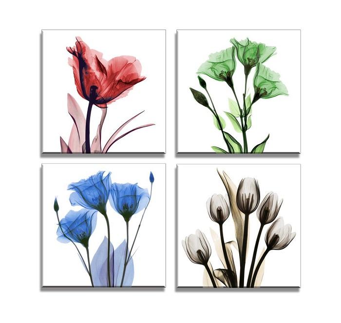 Leinwandbild Blumen 4er Set fertig gerahmt – Ansicht 4