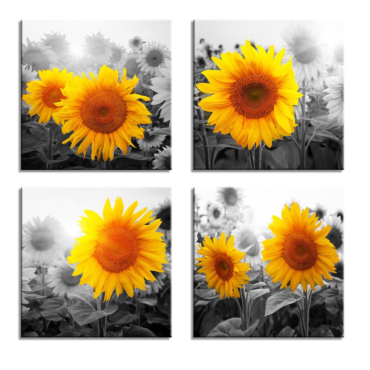 Leinwand Bild fert gerahmt Sonnenblume 4 x 30 x 30 cm 6614 – Leinwandbild 4x 30x30 cm kaufen