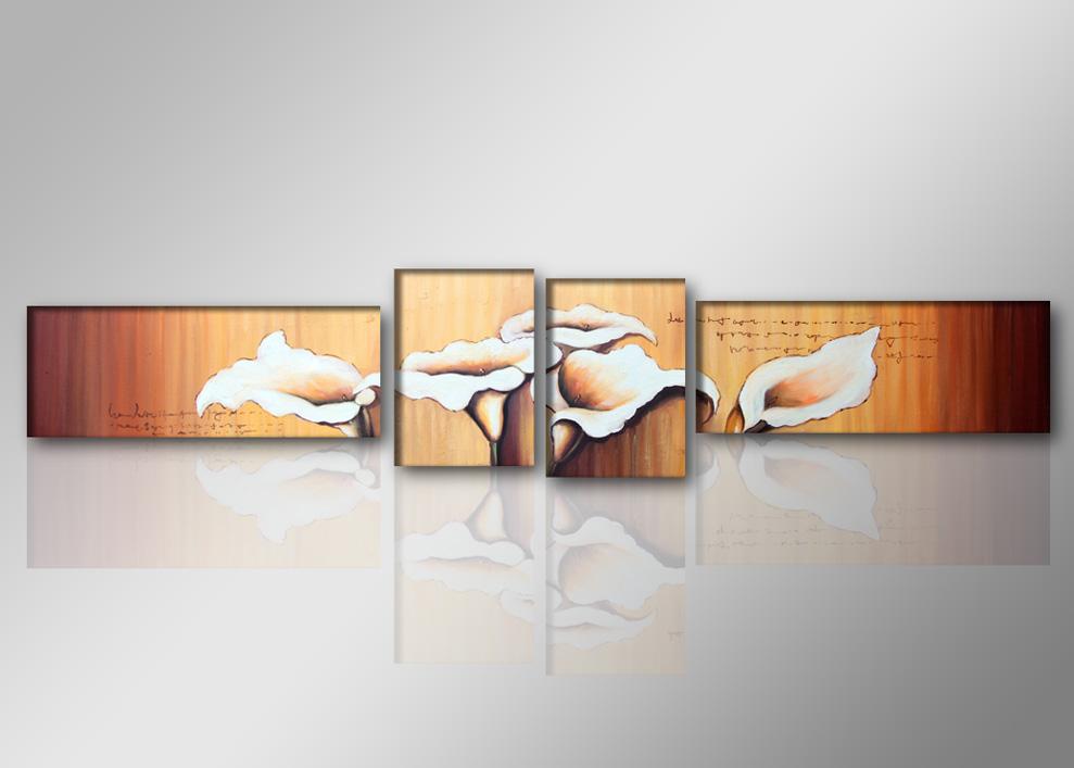 Abstrakt Leinwandbild mit Blüten-Motiv - 145cm XXL fertig gerahmt – Ansicht 4