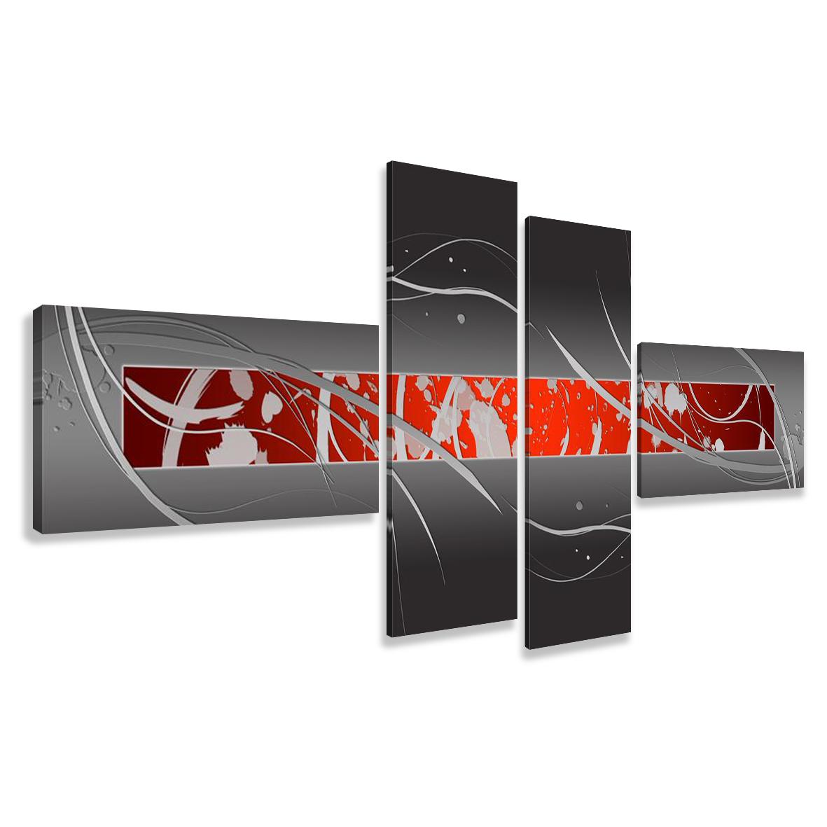 Leinwand Bild fert gerahmt Abstrakt 195cm XXL 4 6803 !!Auslaufmodell!! – Leinwandbild 195x80 cm 4-teilig kaufen