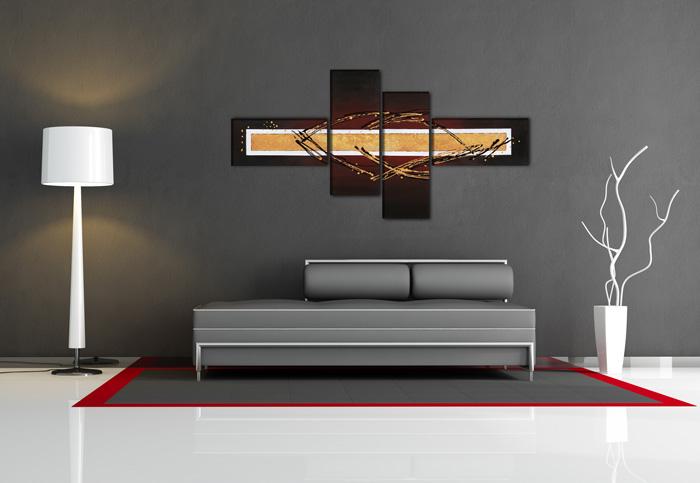 Modernes Leinwandbild 195cm XXL - Abstrakt mit Echtholzrahmen – Ansicht 2