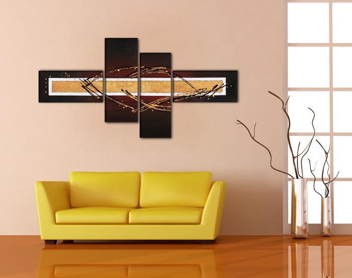 Modernes Leinwandbild 195cm XXL - Abstrakt mit Echtholzrahmen – Ansicht 3