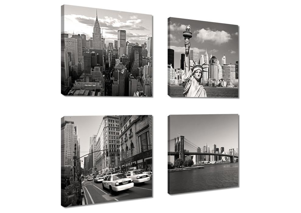 Leinwand Bild fert gerahmt New York 4x20cm XXL 4 6901 – Leinwandbild 4x 20x20 cm kaufen
