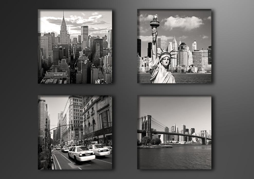 New York Leinwandbild 4er Set – fertig gerahmt und sofort einsatzbereit – Ansicht 4