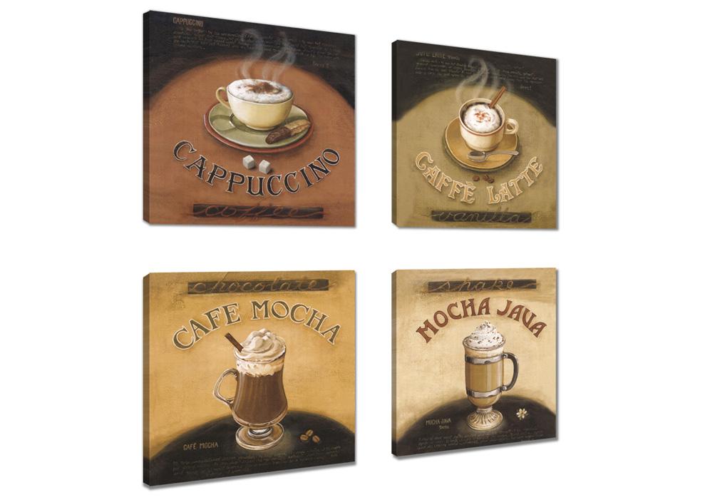 Leinwand Bild fert gerahmt Kaffee 4x20cm XXL 4 6903 – Leinwandbild 4x 20x20 cm kaufen
