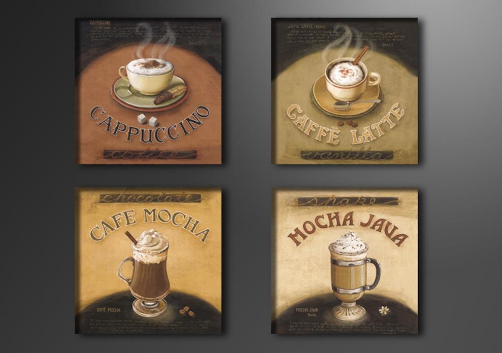Leinwandbild Kaffee 4er Set - fertig gerahmt und sofort einsatzbereit – Ansicht 4