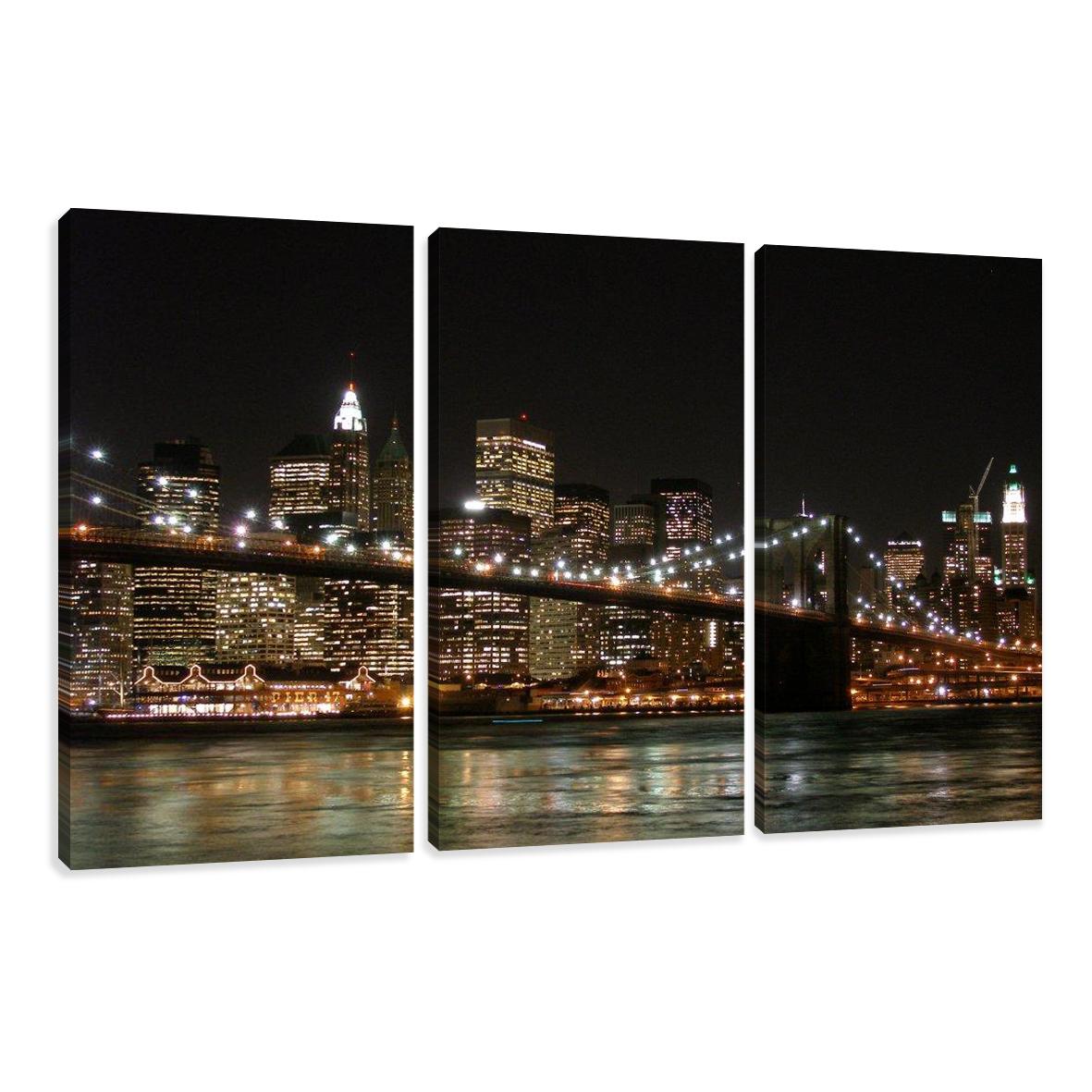 Leinwandbild New York 150x90 cm - 3-teiliges Wandbild Set
