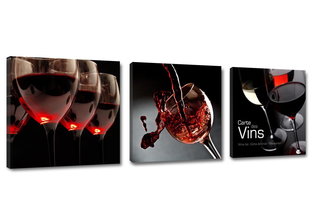 Leinwand Bild fert gerahmt Wein Küche 150cm XXL 3 4203 !!Auslaufmodell !! – Leinwandbild 150x50 cm 3-teilig kaufen