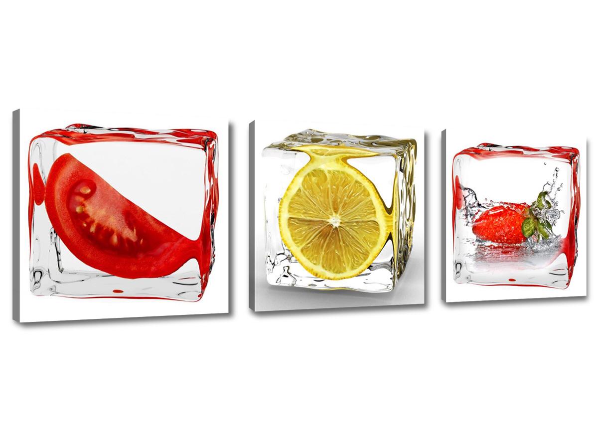 Leinwand Bild fert gerahmt Küche Früchte 150cm XXL 3 4204 !!Auslaufmodell !! – Leinwandbild 150x50 cm 3-teilig kaufen
