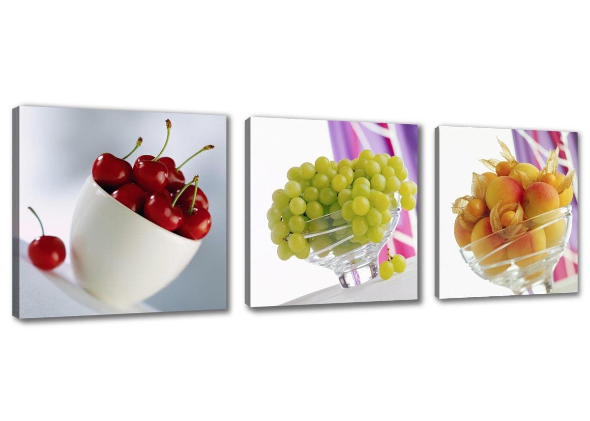Leinwand Bild fert gerahmt Früchte 150cm XXL 3 4218 !!Auslaufmodell !! – Leinwandbild 150x50 cm 3-teilig kaufen