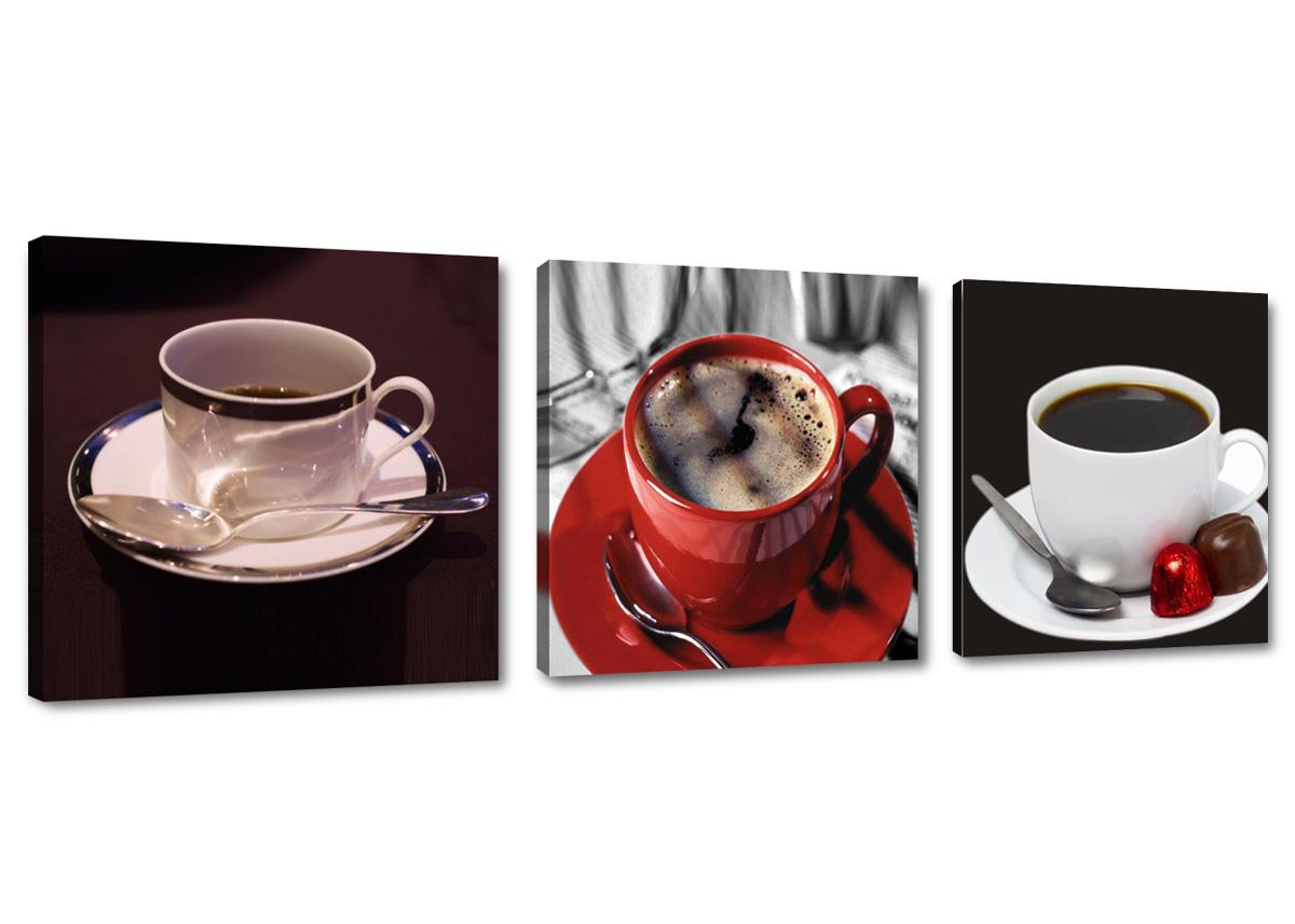 Leinwand Bild fert gerahmt Kaffee 150cm XXL 3 4220 !!Auslaufmodell !! – Leinwandbild 150x50 cm 3-teilig kaufen