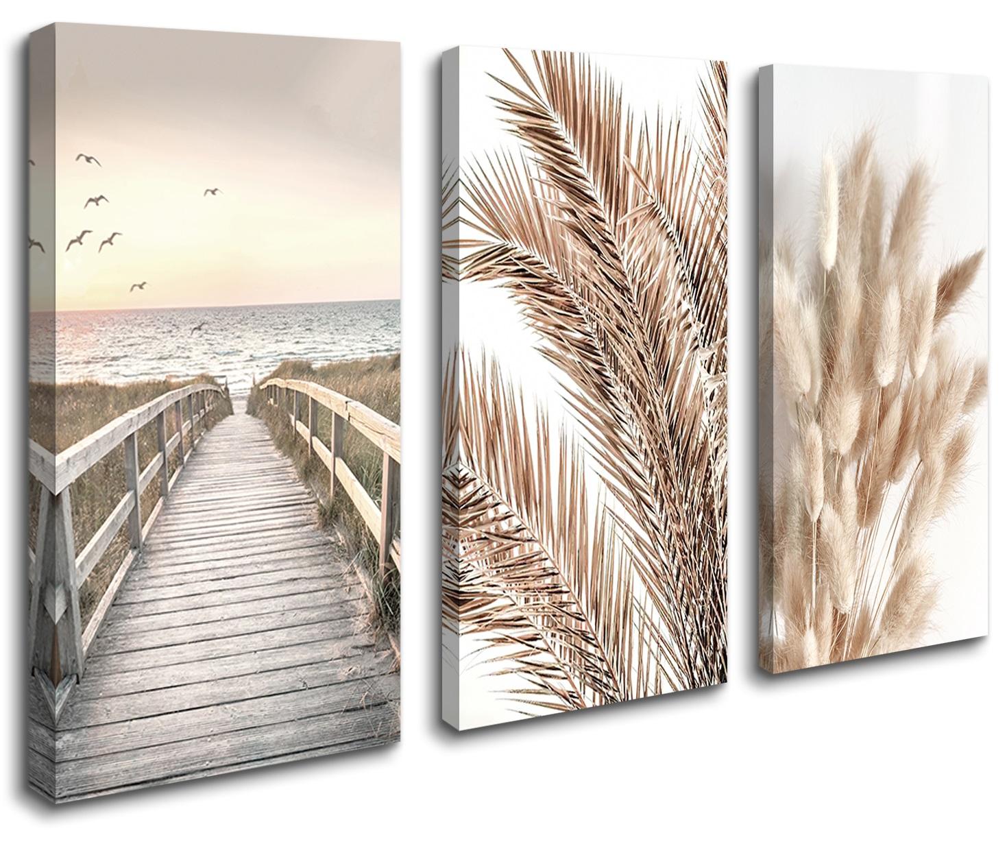 Leinwandbild Pampas Boho Style 120x80 cm – fertig gerahmt