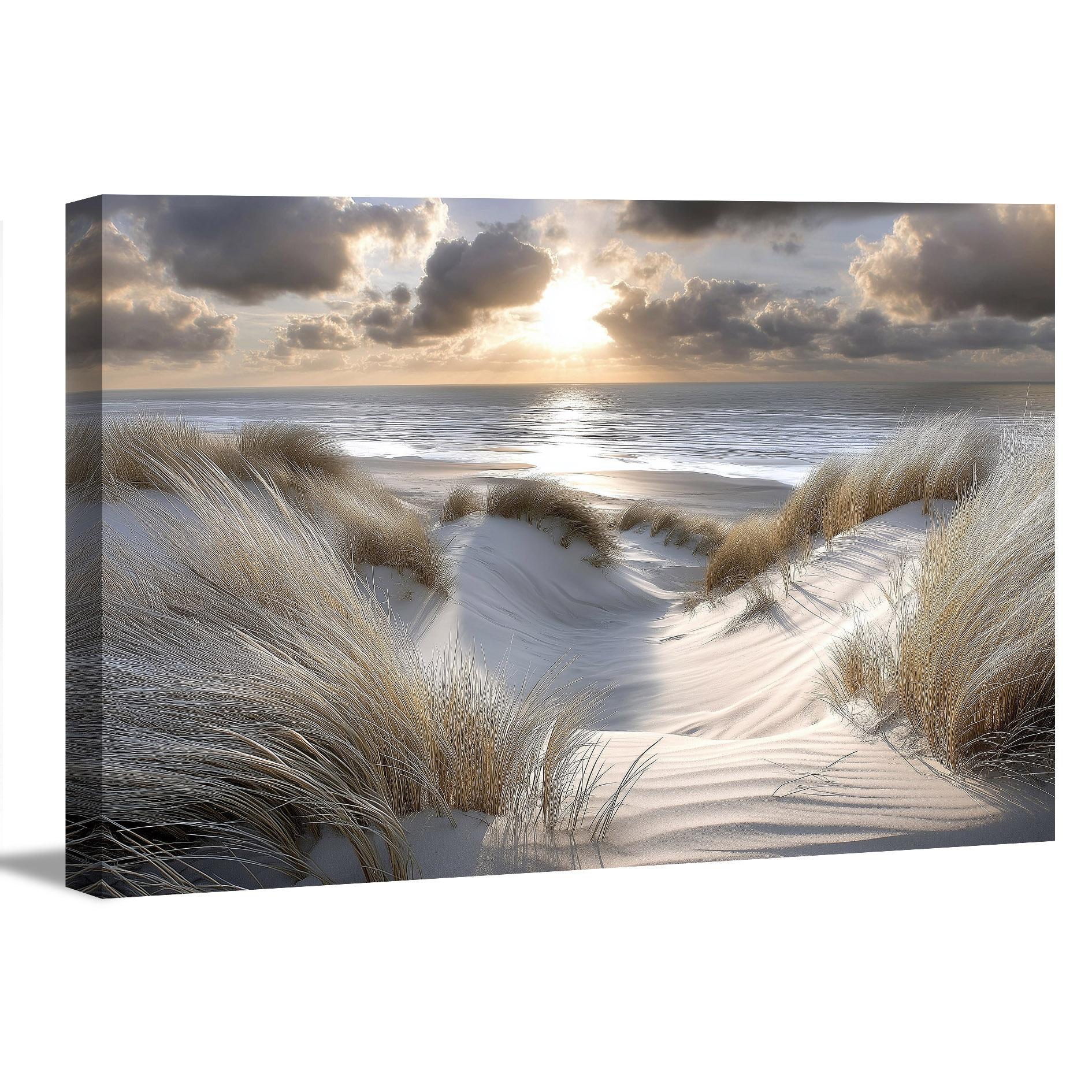 Bild fertig gerahmt Düne Sand Gräser 120 x 80 cm 5084