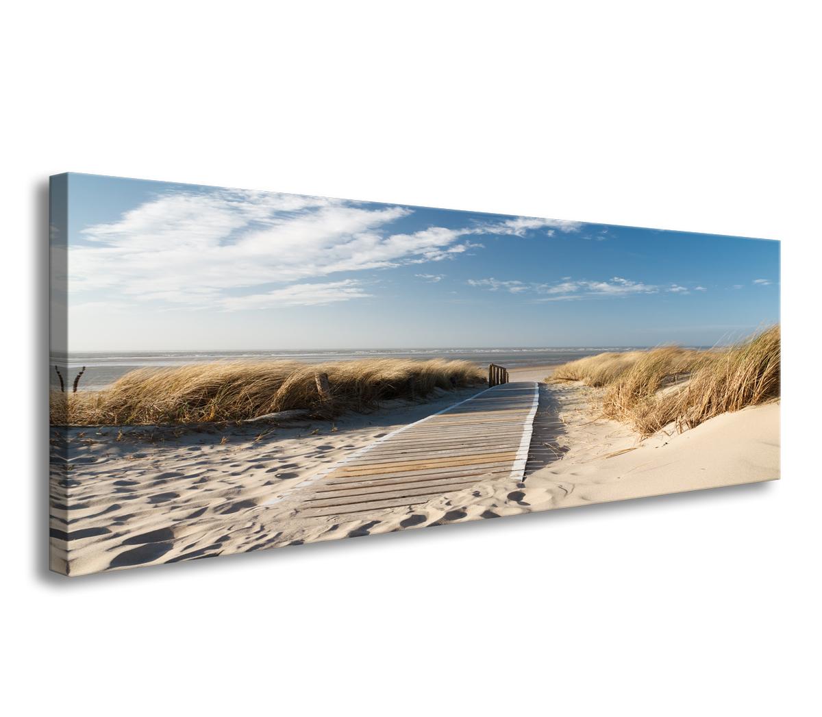 Leinwandbild Nordsee Düne – 120x40 cm Wandbild mit Rahmen