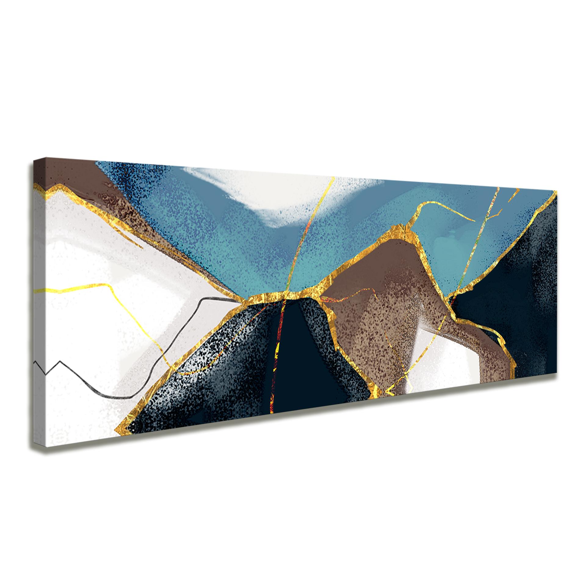 Abstraktes Leinwandbild 120x40 cm mit Echtholzrahmen