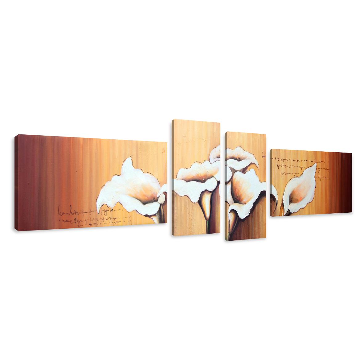 Abstrakt Leinwandbild mit Blüten-Motiv - 145cm XXL fertig gerahmt