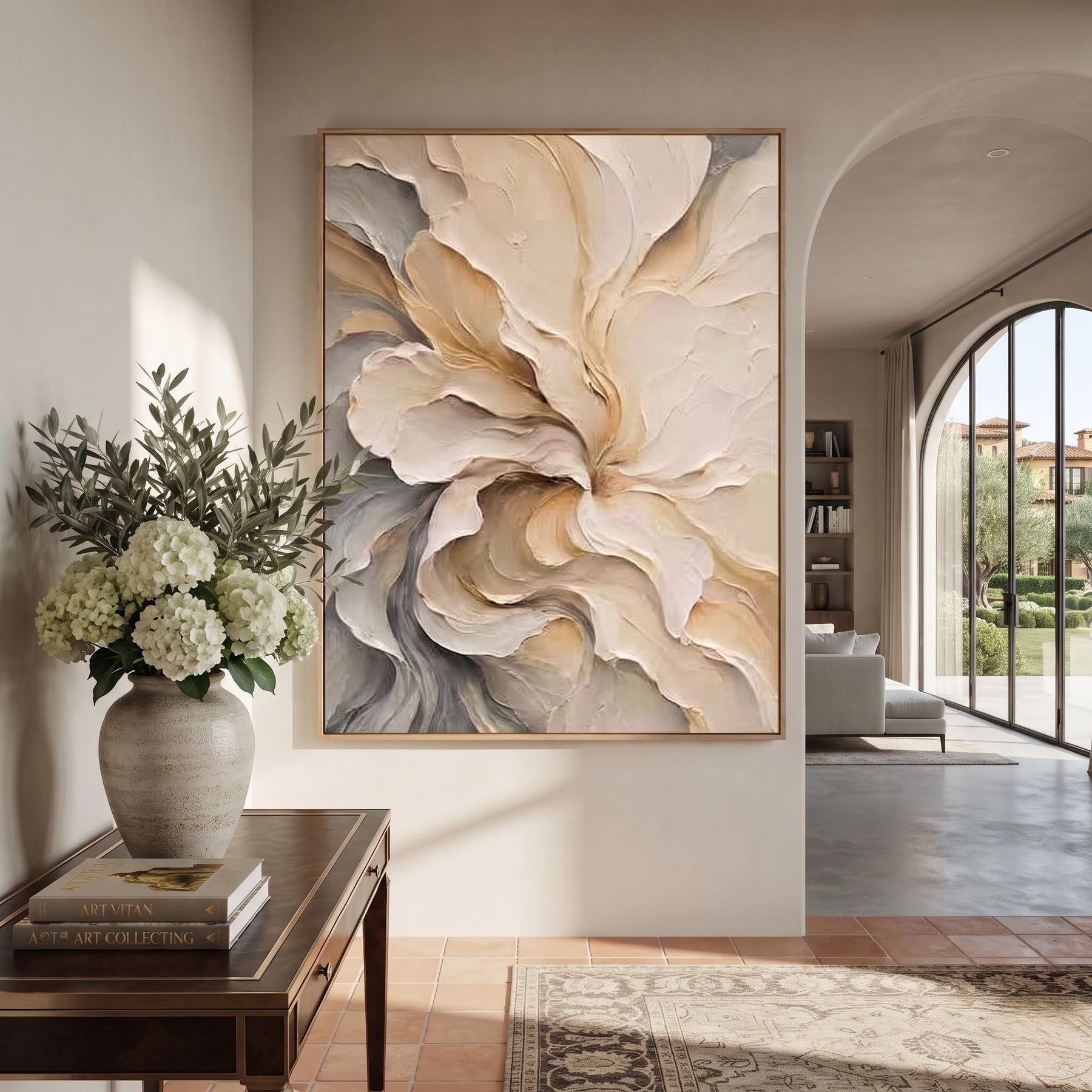 Abstract neutral oil painting – 3