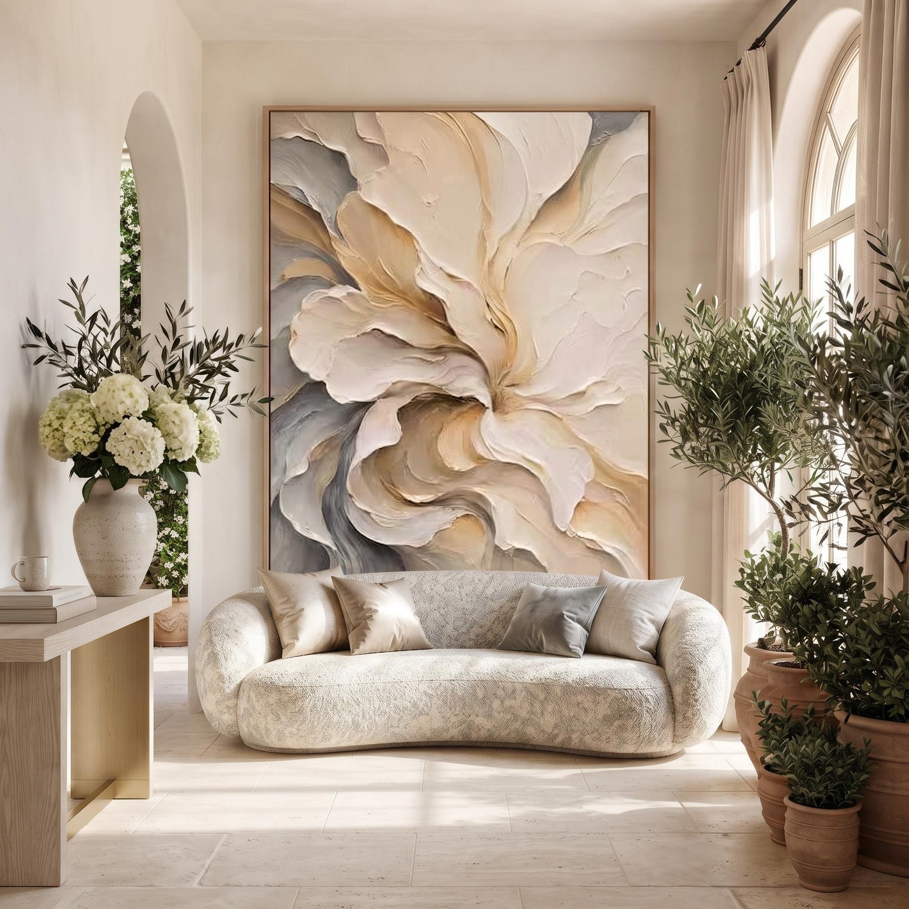 Abstract neutral oil painting – 7