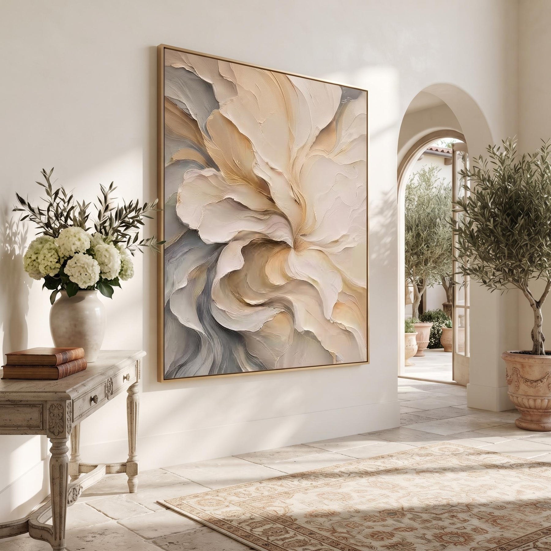 Abstract neutral oil painting – 8