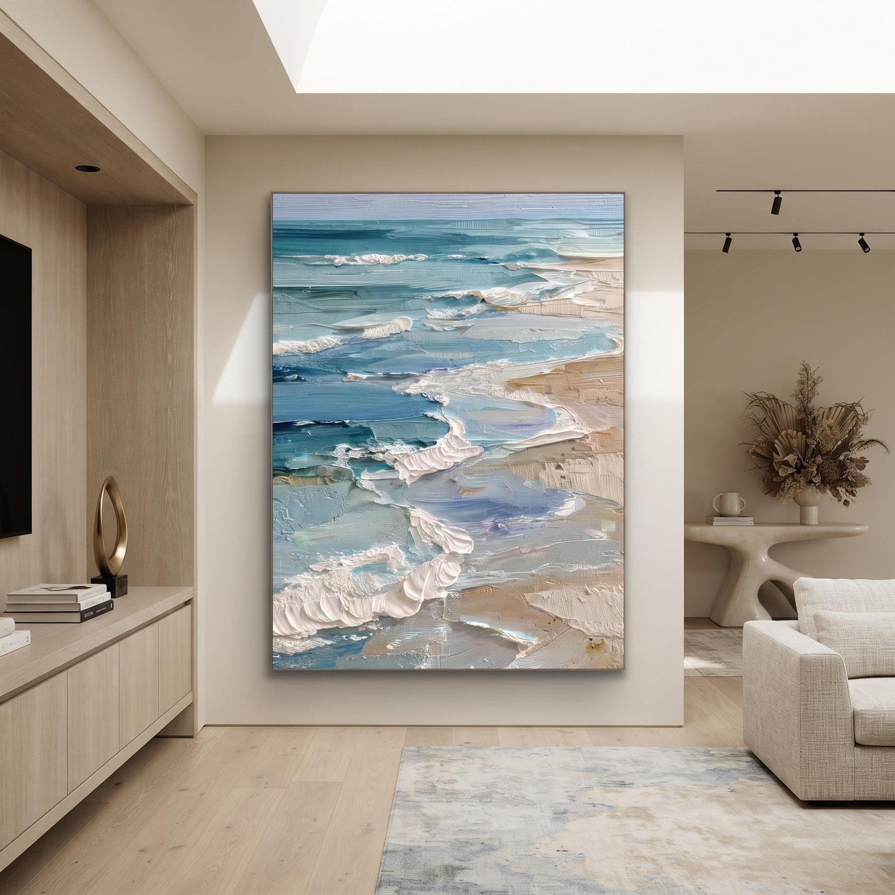 Beach with blue and white waves – 2
