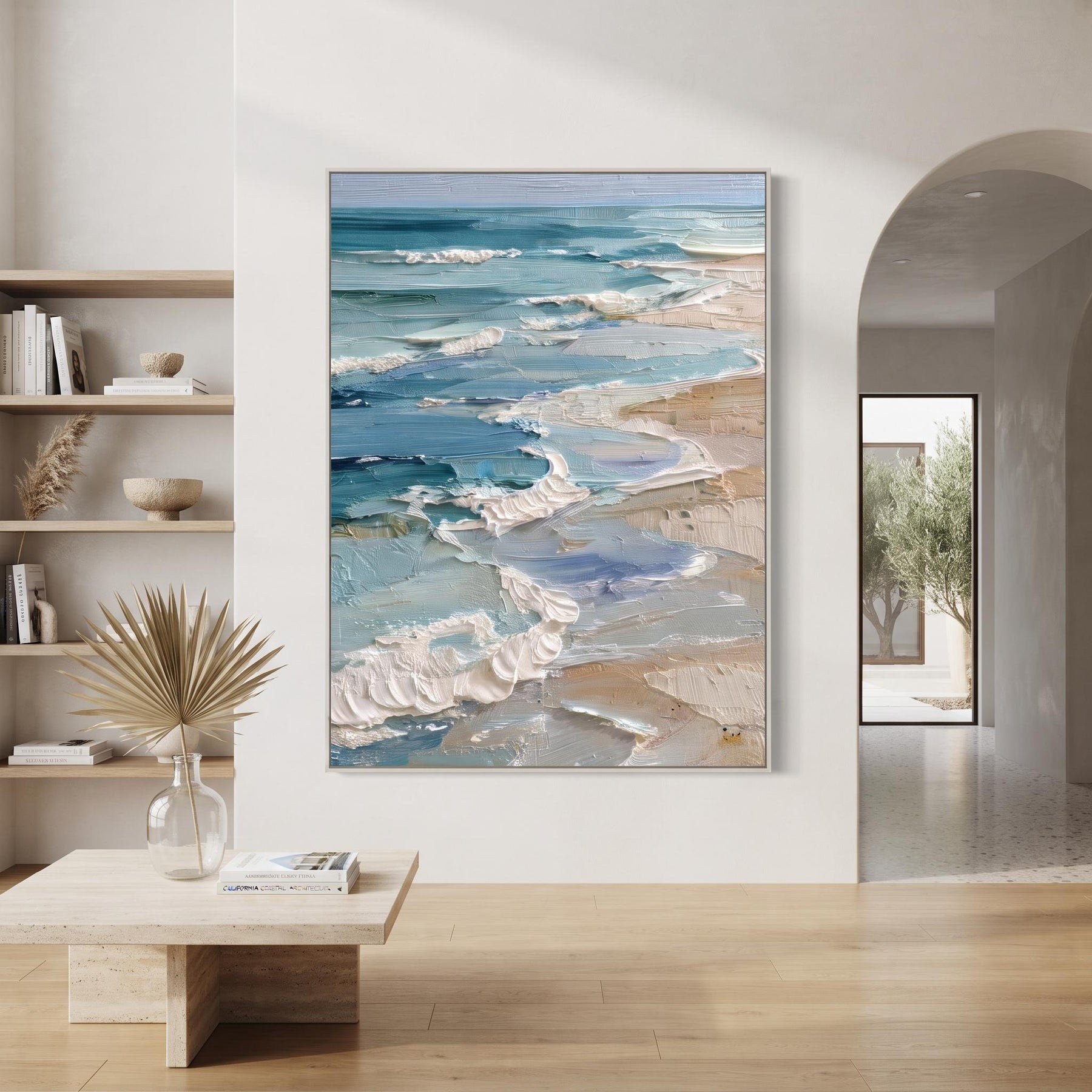 Beach with blue and white waves – 3