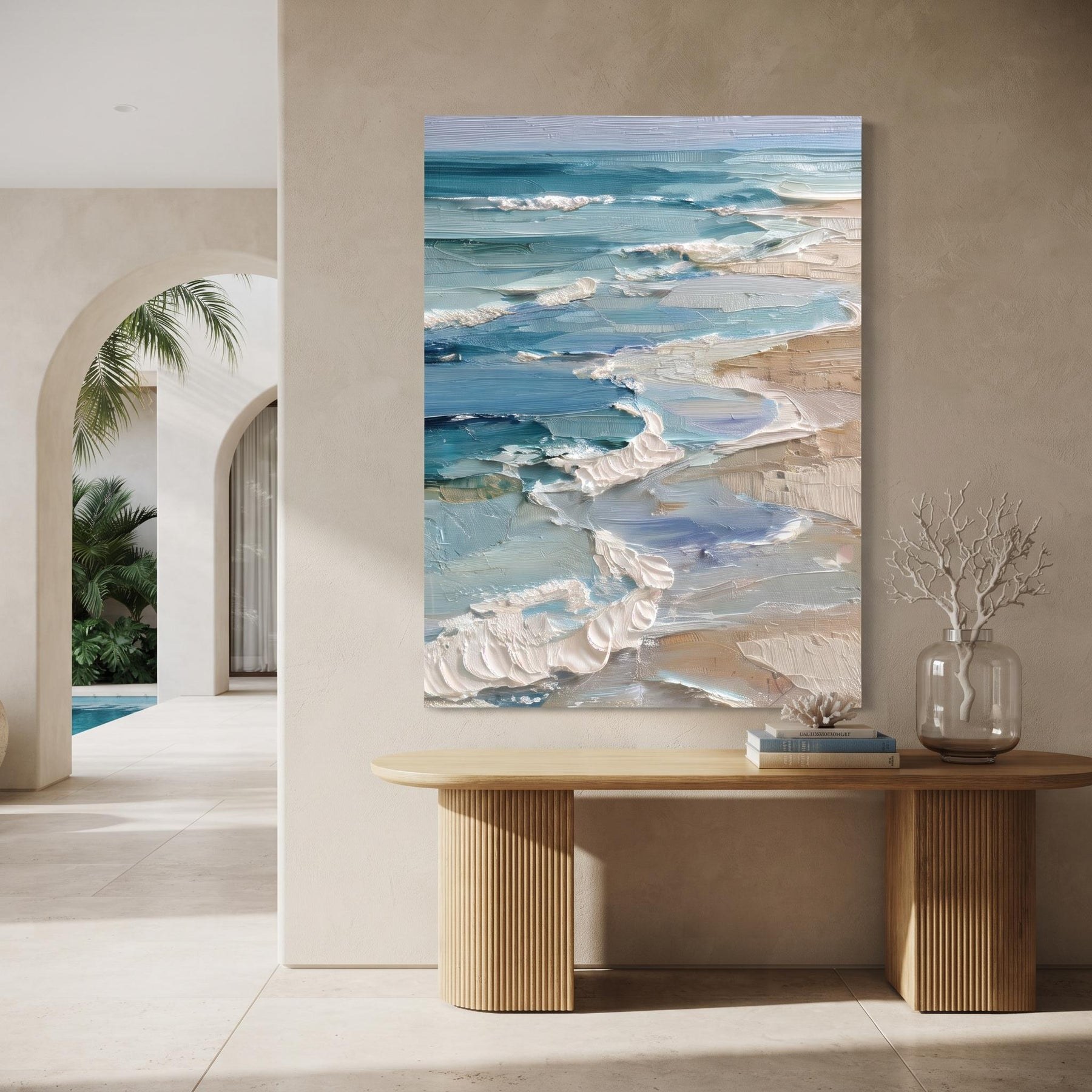 Beach with blue and white waves – 4