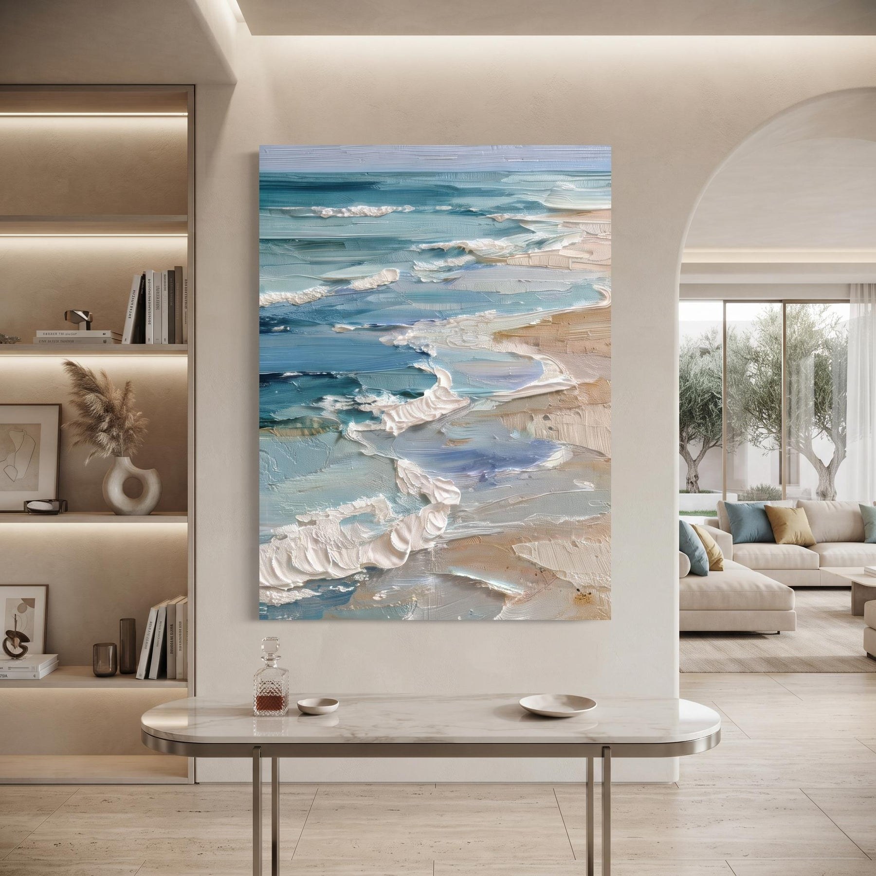 Beach with blue and white waves – 6