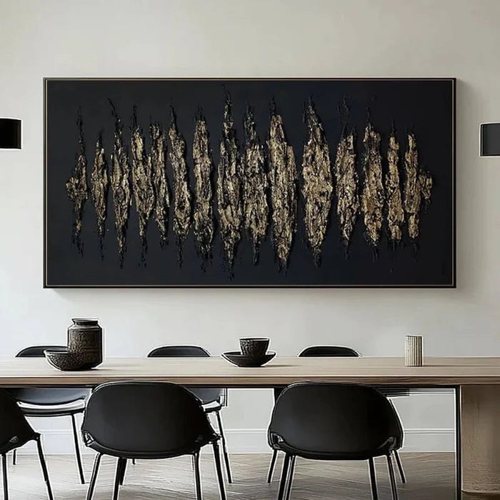 Black & Gold Abstract Wall Art
