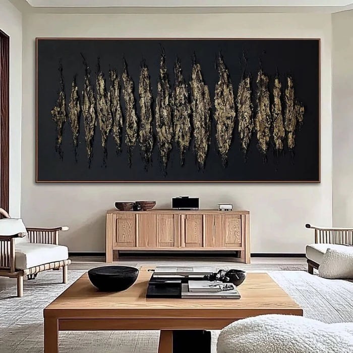 Black & Gold Abstract Wall Art – 2