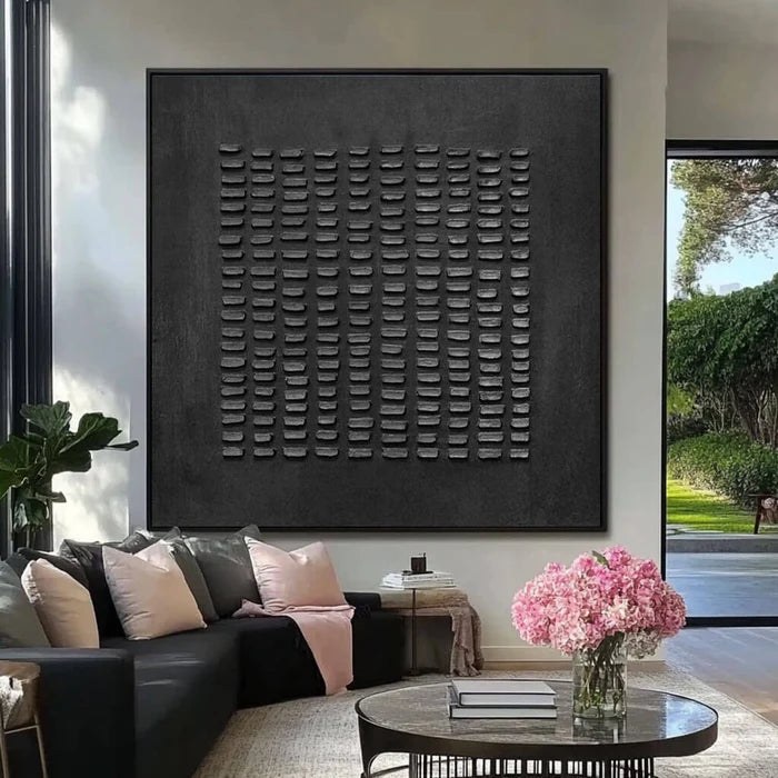 Black Minimalist Texture Wall Art